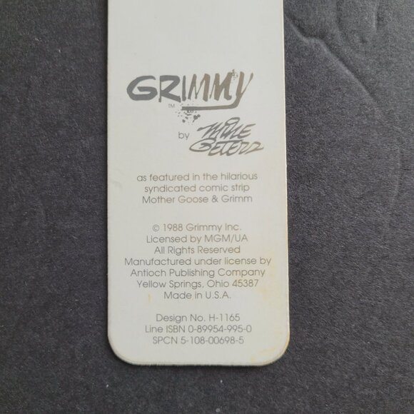 Vintage 80s Grimmy Tassel Bookmark Mother Goose Grim Mike Peters Dirty Job Trash - Picture 5 of 9